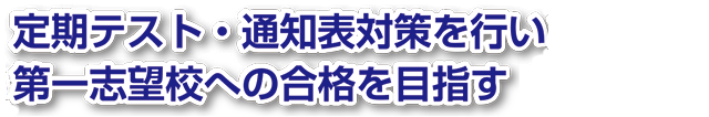 定期テスト・通知表対策を行い第一志望校への合格を目指す